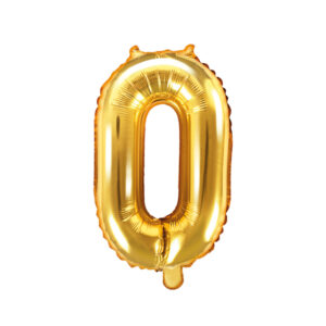 Kuldne fooliumõhupall number "0", 35 cm