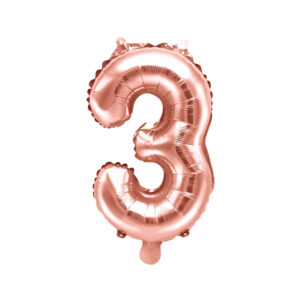 Fooliumõhupall number "3", 35 cm, roosakuldne
