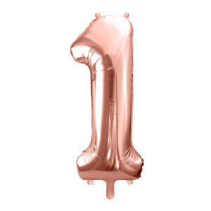 Fooliumõhupall number "1", 86 cm, roosakuldne