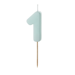 Sünnipäevaküünal number "1", helesinine, 5,5 cm