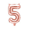 Fooliumõhupall number "5", 35 cm, roosakuldne