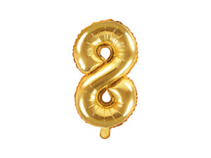 Kuldne fooliumõhupall number "8", 35 cm