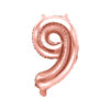 Fooliumõhupall number "9", 35 cm, roosakuldne