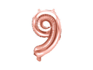 Fooliumõhupall number "9", 35 cm, roosakuldne