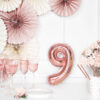 Fooliumõhupall number "9", 35 cm, roosakuldne
