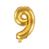 Kuldne fooliumõhupall number "9", 35 cm