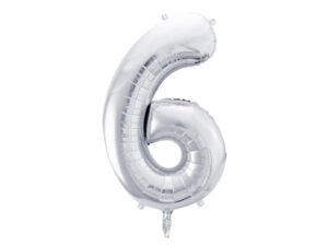 Fooliumõhupall number "6", 86 cm, hõbedane
