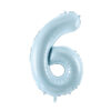 Fooliumõhupall number "6", 72 cm, helesinine