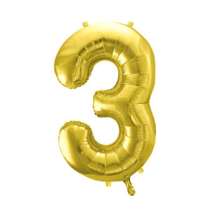 Fooliumõhupall number "3", 72 cm, helekuldne