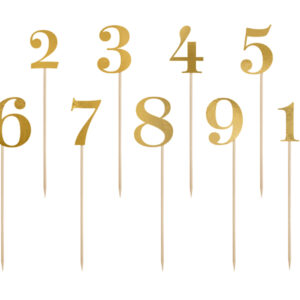 Lauanumbrid, kuldsed, 25,5 - 26,5 cm (1 pakk / 11 tk)