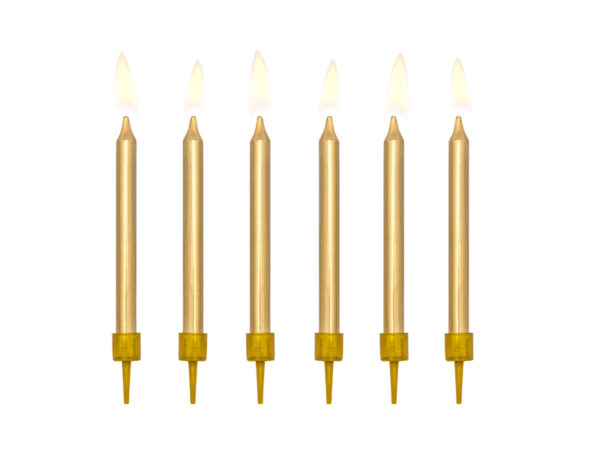Birthday candles Sünnipäevaküünlad, kuldsed, 6 cm (1 pakk / 6 tk)