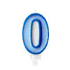 Sünnipäevaküünal number "0", sinine, 7 cm