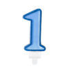 Sünnipäevaküünal number "1", sinine, 7 cm