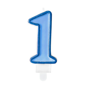 Sünnipäevaküünal number "1", sinine, 7 cm