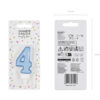Sünnipäevaküünal number "4", sinine, 7 cm