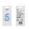 Sünnipäevaküünal number "5", sinine, 7 cm