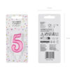 Sünnipäevaküünal number "5", roosa, 7 cm