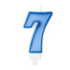Sünnipäevaküünal number "7", sinine, 7 cm