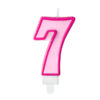 Sünnipäevaküünal number "7", roosa, 7 cm