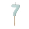 Sünnipäevaküünal number "7", helesinine, 5,5 cm