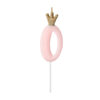 Sünnipäevaküünal number "0", heleroosa, 9,5 cm
