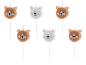 Sünnipäevaküünlad "Karu", 3 cm (1 pakk / 6 tk)