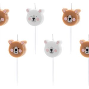 Sünnipäevaküünlad "Karu", 3 cm (1 pakk / 6 tk)