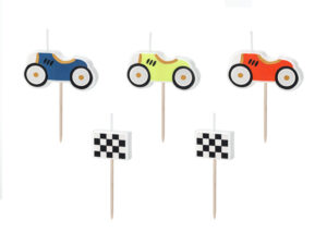 Sünnipäevaküünlad "Võidusõiduautod", 2-3 cm (1 pakk / 5 tk)