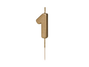 Sünnipäevaküünal Number "1", kuldne, 4.5 cm