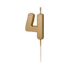 Sünnipäevaküünal Number "4", kuldne, 4.5 cm