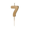 Sünnipäevaküünal Number "7", kuldne, 4.5 cm
