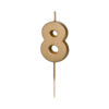 Sünnipäevaküünal Number "8", kuldne, 4.5 cm