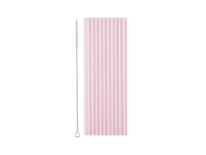 Plastikust joogikõrred, roosad, 23 cm (1 pakk / 12 tk)