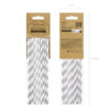 Paberist joogikõrred, hõbedased triibulised, 19,5 cm (1 pakk / 10 tk)