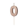Sünnipäevaküünal Number "0", roosakuldne, 4.5 cm