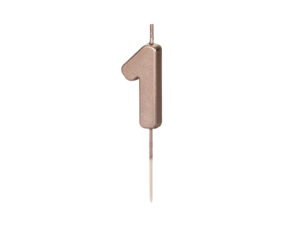 Sünnipäevaküünal Number "1", roosakuldne, 4.5 cm